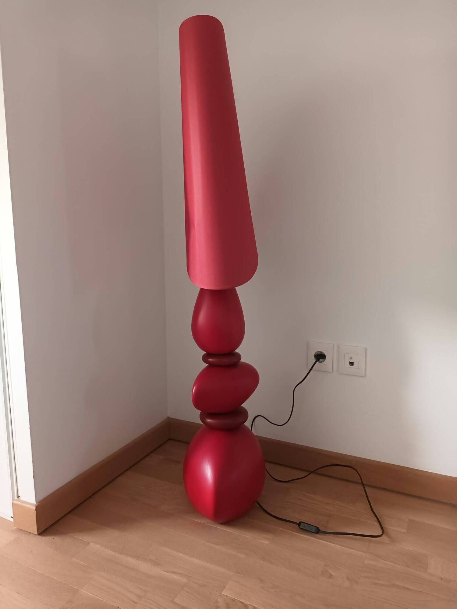 Lamp / luminaire retro 1970s style red