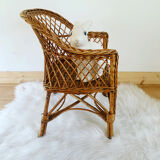 Fauteuil en osier vintage