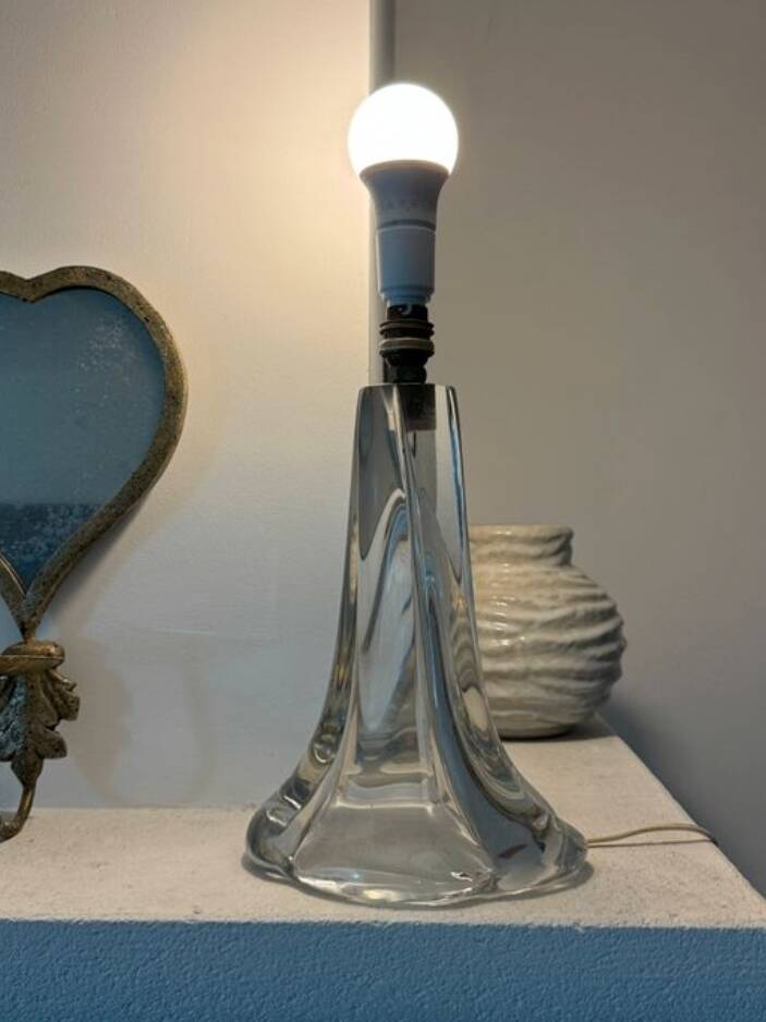 DAUM lamp base Nancy France in signed crystal – 30 cm