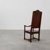 18th Century Liège Armchair in hand carved Oak, Belgium