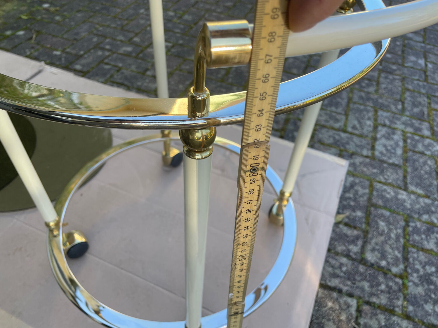 1960s glass and brass bar cart