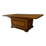 Oak and slate coffee table