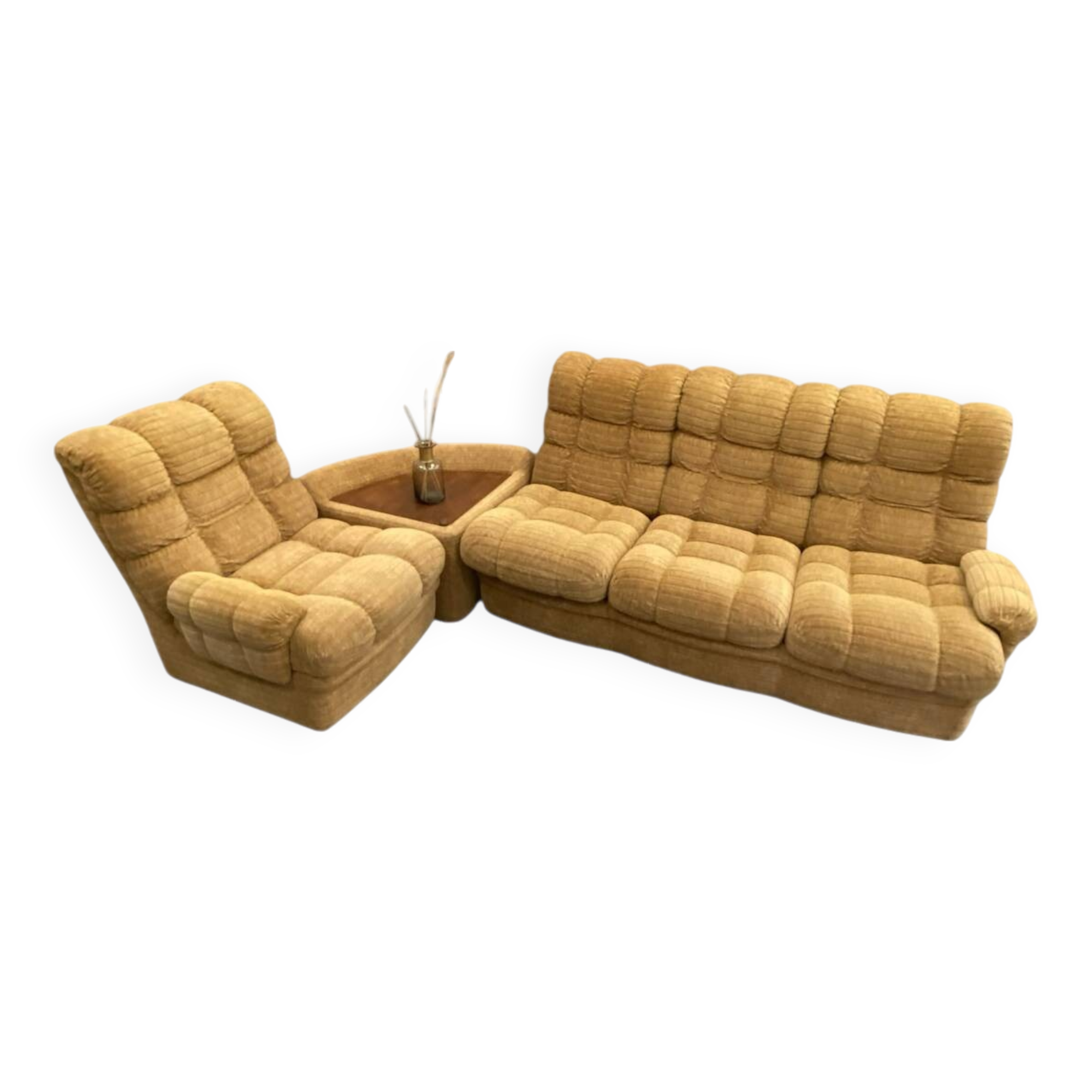 Salon modulable vintage en tissu