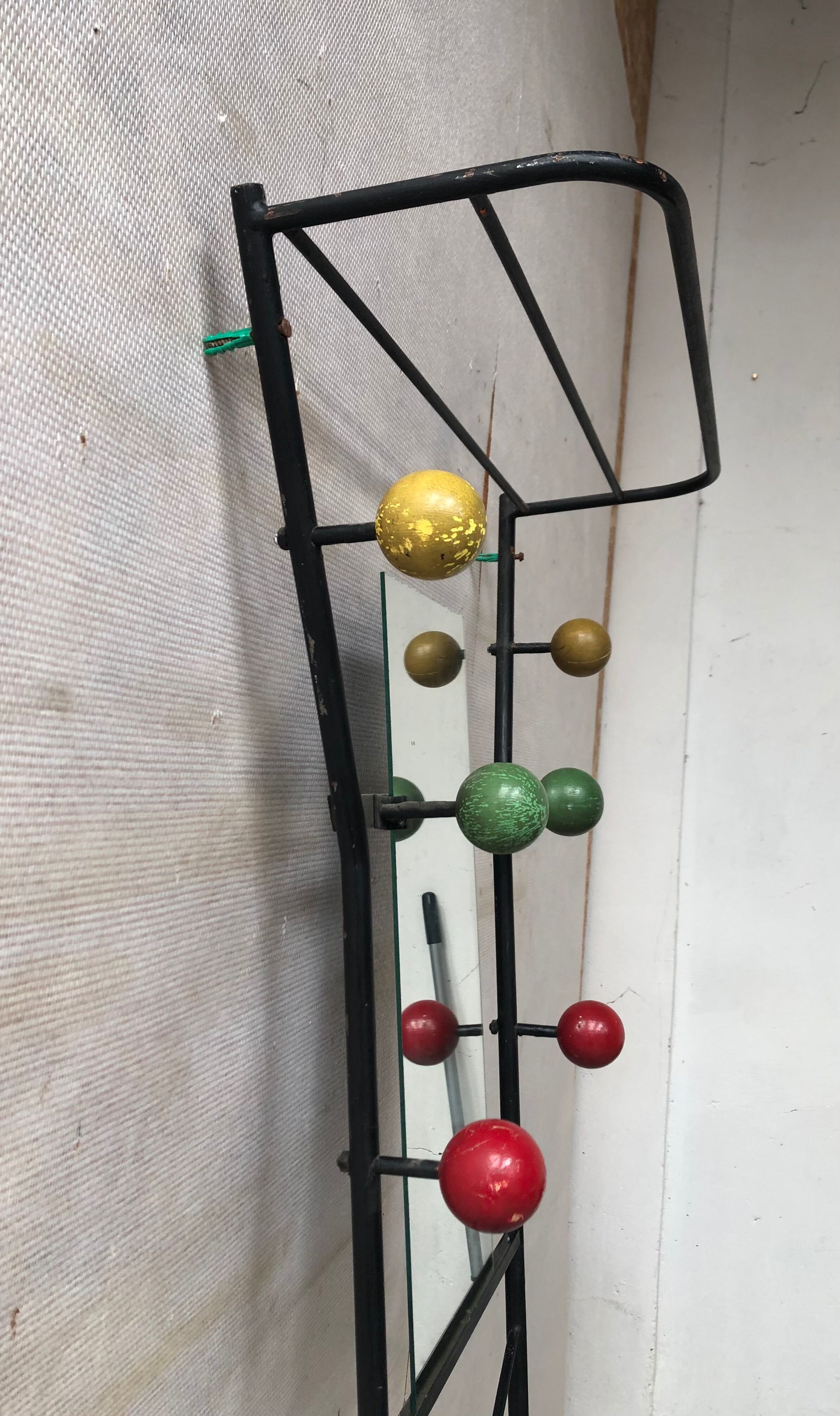 Wall rack on vintage stand 50s