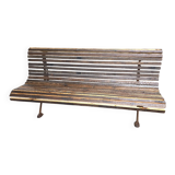 Cast iron garden bench with wooden slats