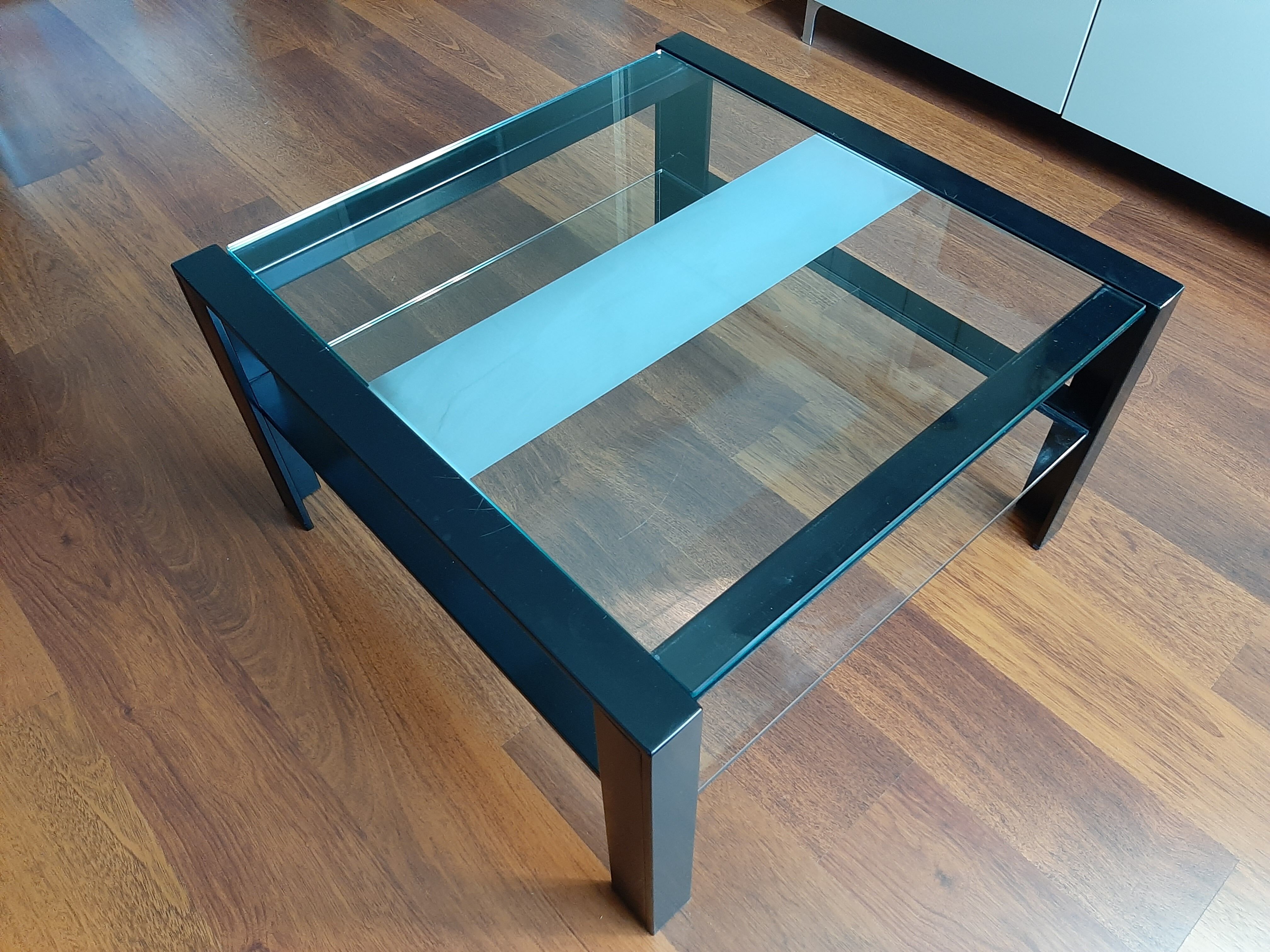 Table basse métal et verre design artelano