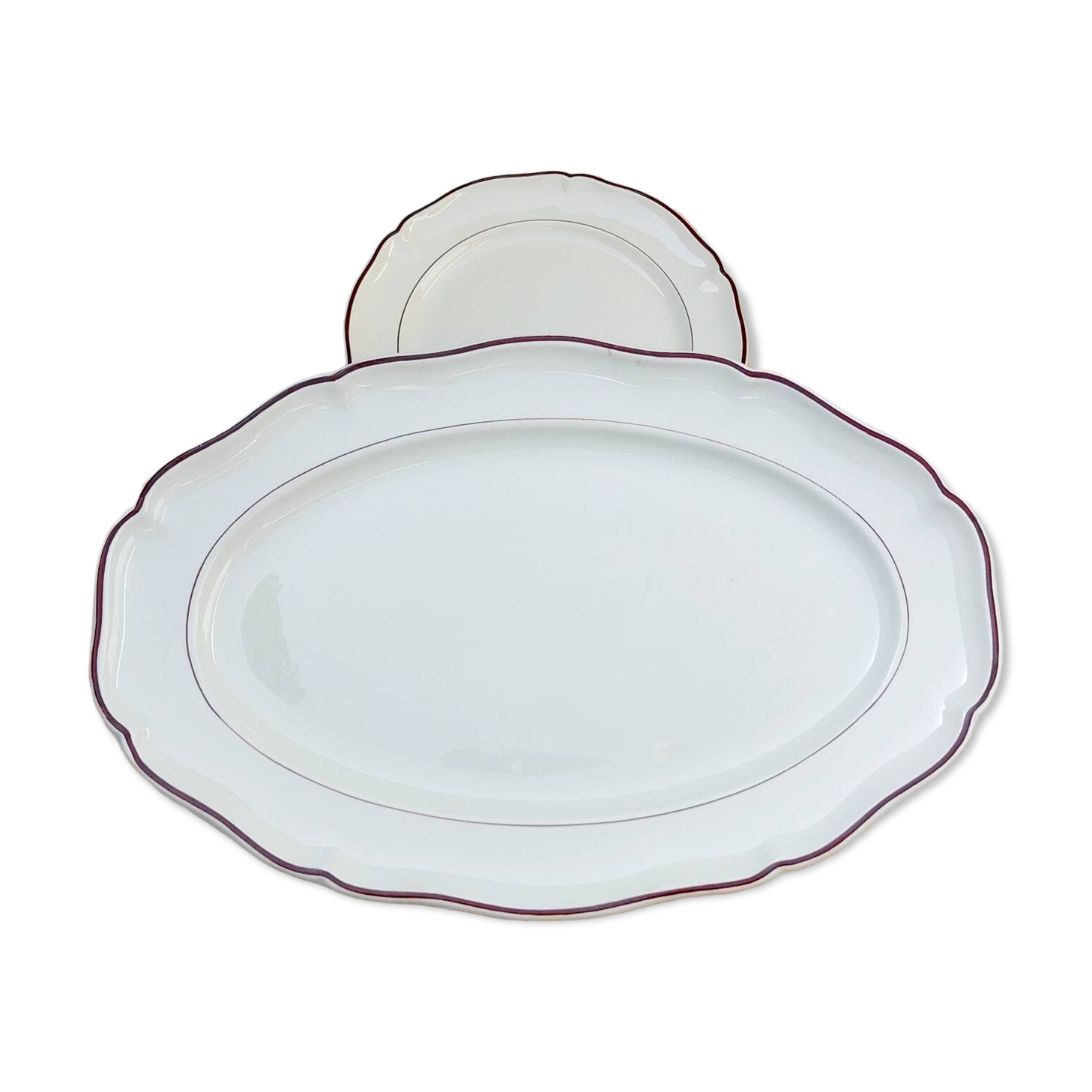 Villeroy & Boch brown scalloped oval serving dish