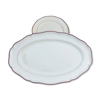 Villeroy & Boch brown scalloped oval serving dish