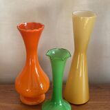Trio of vases, soliflores