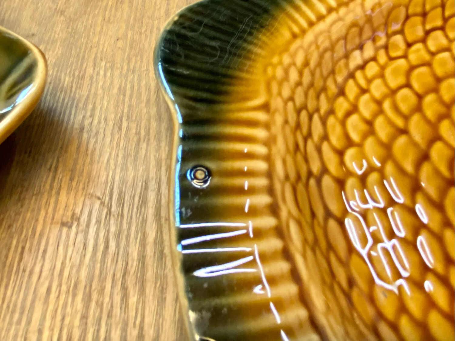 Fish service 8 plates and ceramic soup slurry Sarreguemines vintage 60