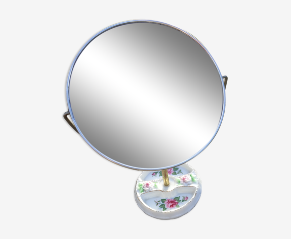 Miroir rond sur pied 18x31cm