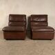 A pair of leather armchairs, Switzerland, 1970s