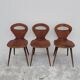 Series of 3 bistro chairs baumann model Fourmi 1950 vintage