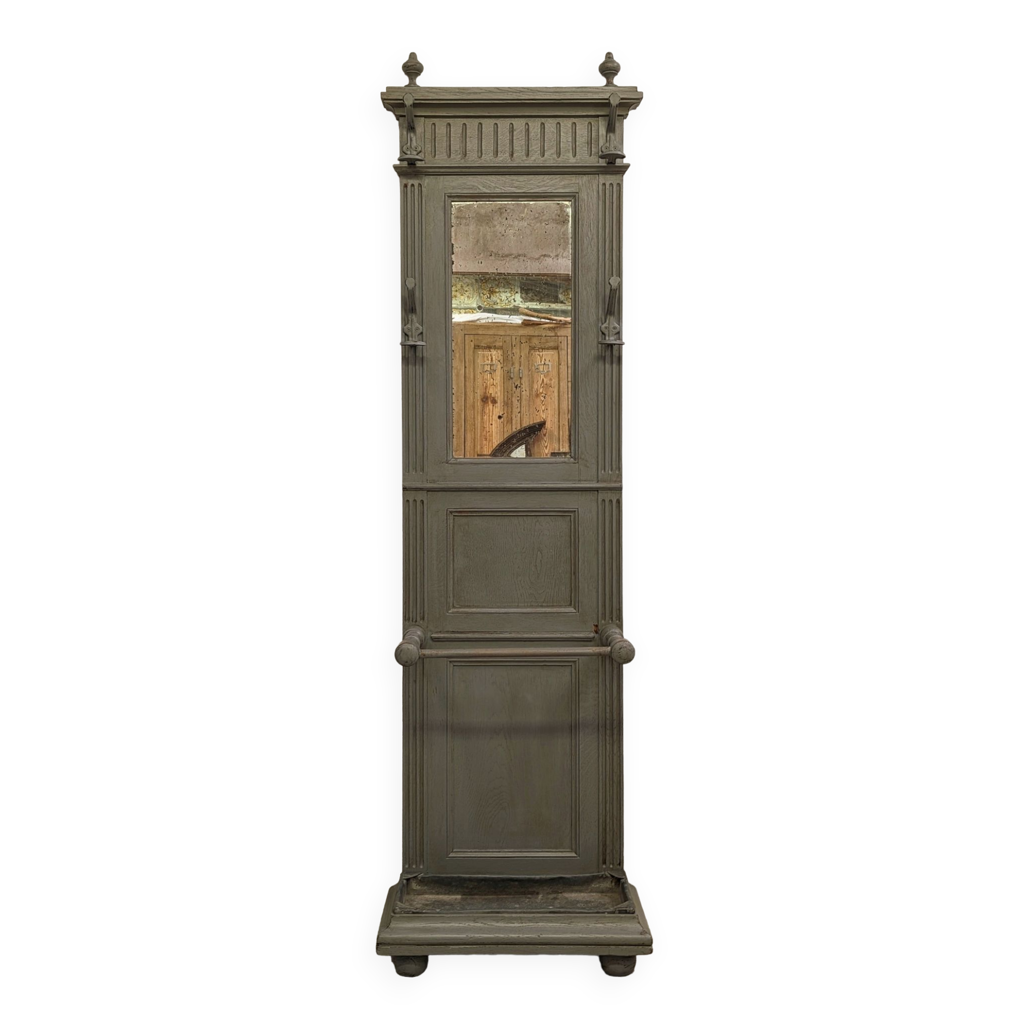 Cloaked coat rack wall oak patina shabby gustavien 1900 xix 19th