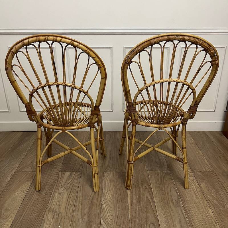 Pair of vintage rattan chairs