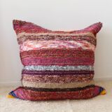 Housse de pouf artisanal en coton recyclé tissé main