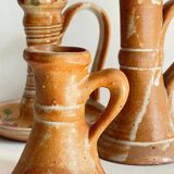 3 vintage handcrafted pottery candle holders