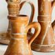3 vintage handcrafted pottery candle holders
