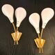 Pair of brass wall lamps design 50s - 60s