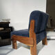 Blue corduroy and solid wood heater