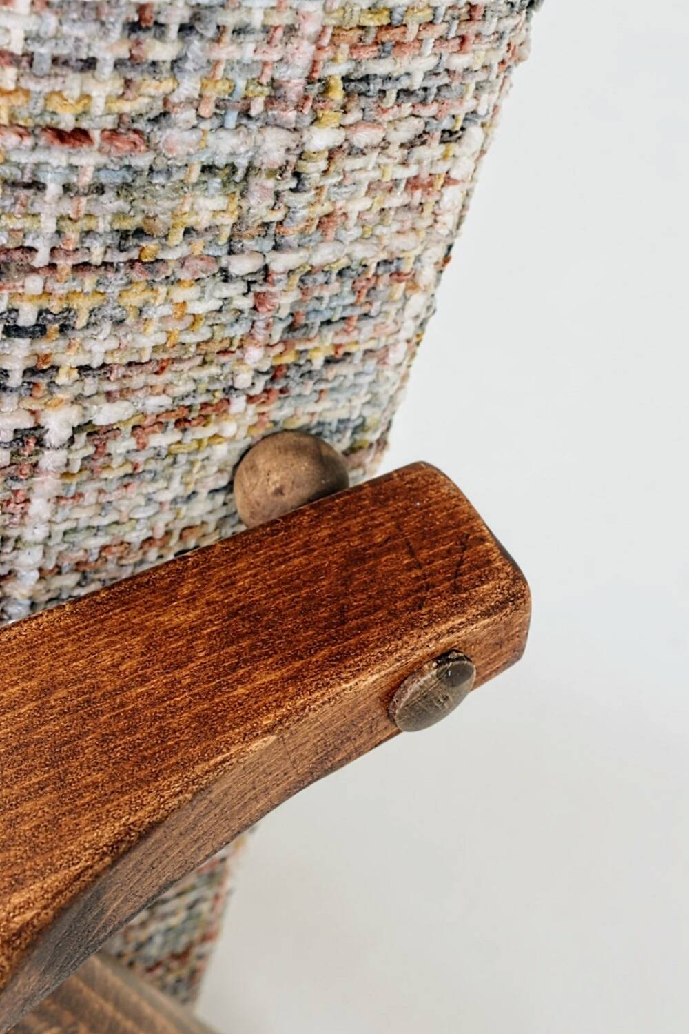 Scandinavian armchair multicolour knitting Boho style design by H.Lis