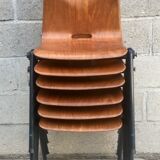 Set of 6 Galvanitas S30 industrial chairs