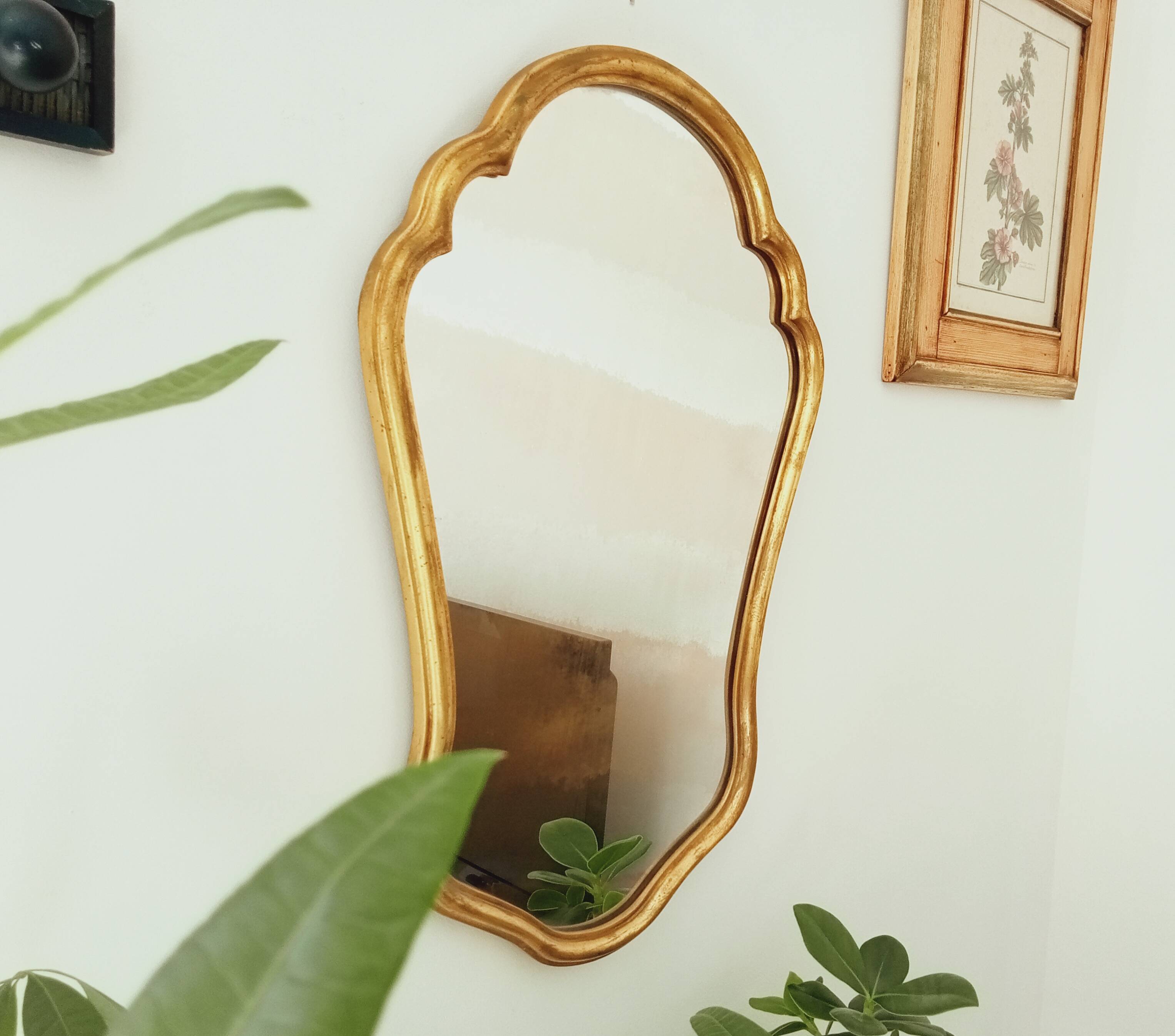 Golden baroque mirror 60s 66*44cm