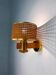 Vintage rattan & wood wall sconce, Italy, 1970s