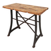 Industrial Bar/Bistro Table with Cast Iron Legs and Wooden Top, Belgium 192