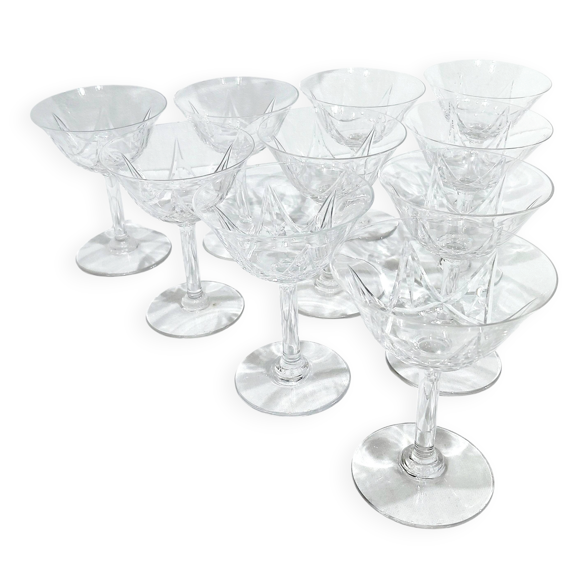 Saint Louis - 10 crystal champagne flutes - Lasalle model
