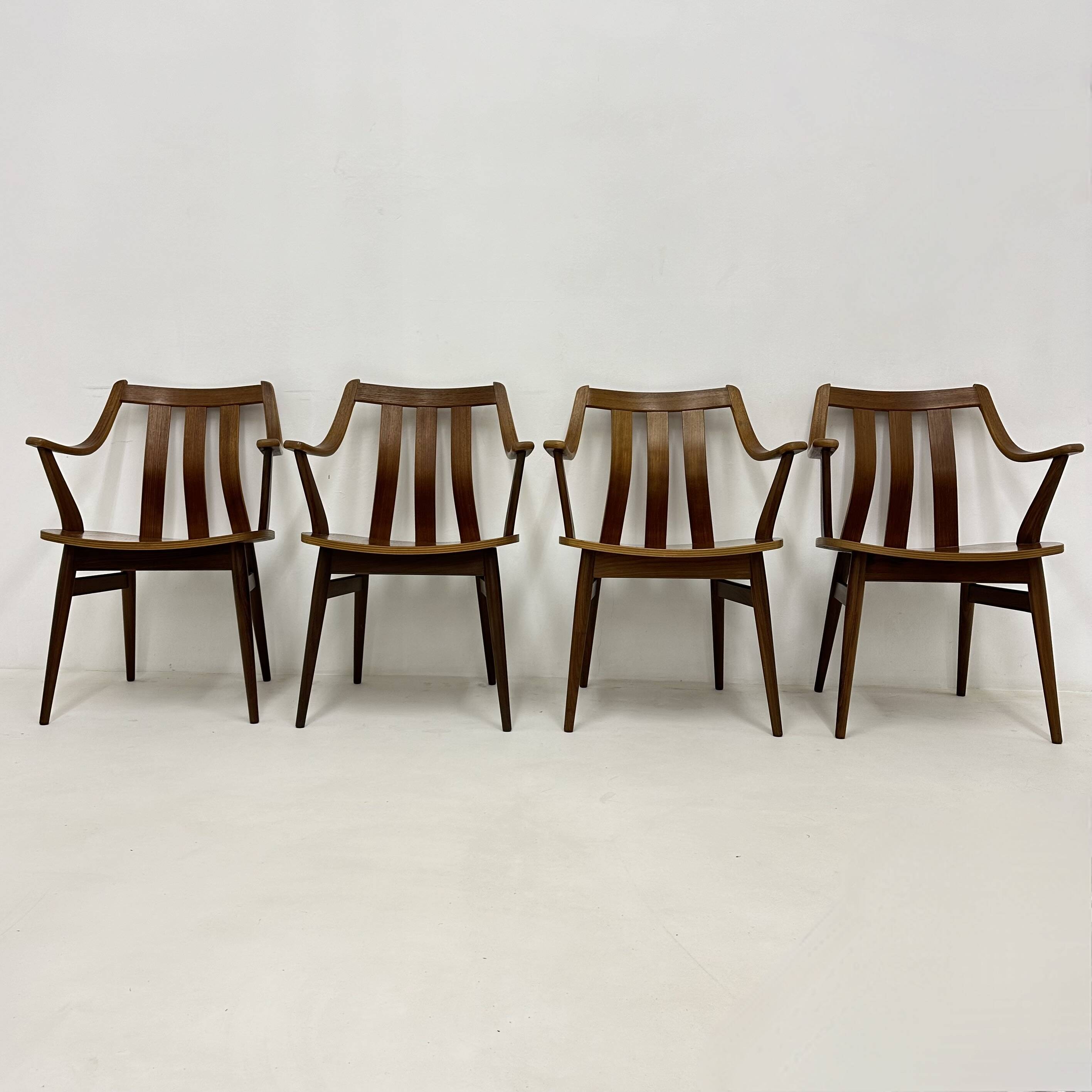Set of 4 Plywood dining chairs , 1960s