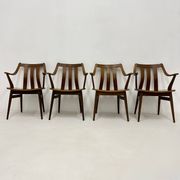 Lot de 4 chaises de salle à manger en contreplaqué, années 1960