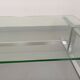 Vintage coffee table in transparent glass and cast aluminum from the 70s