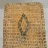 Rectangular woven wicker coffee table /Bamboo /rattan / vintage