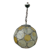 Suspension globe vitrail vintage 1970-80