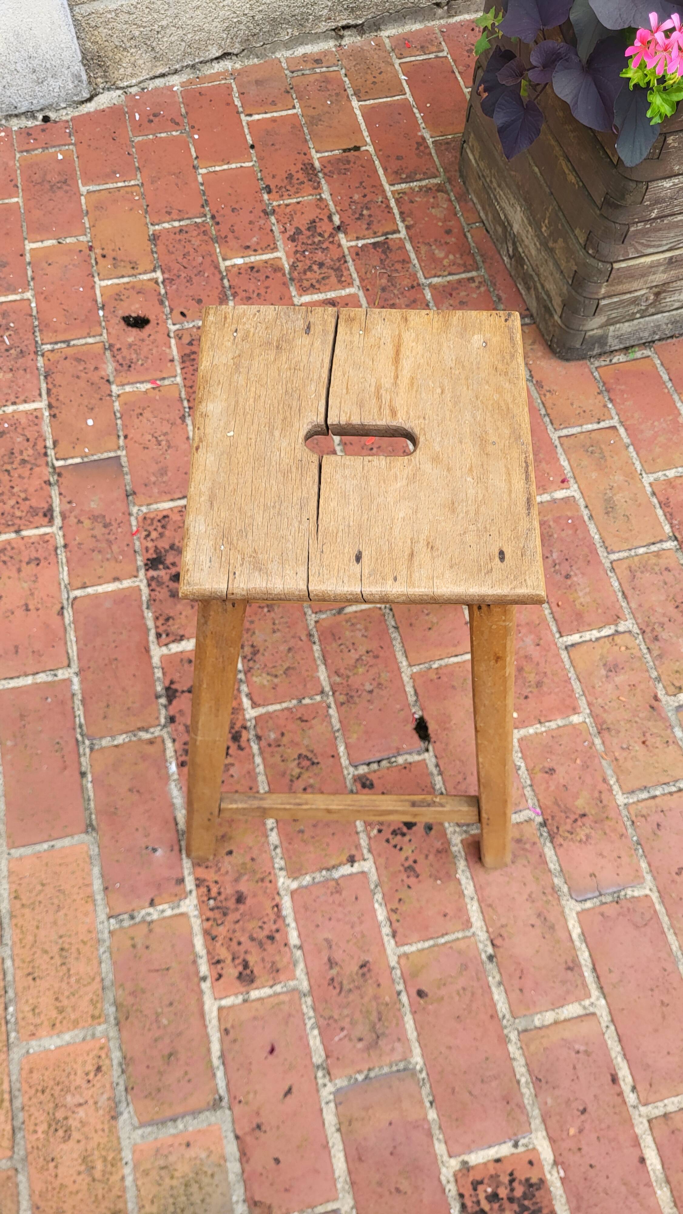 Wooden workshop stool