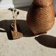 Large oval basket Indonesian weaving with lid H65 D50