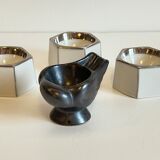 4 eggcups in ceramic period art deco