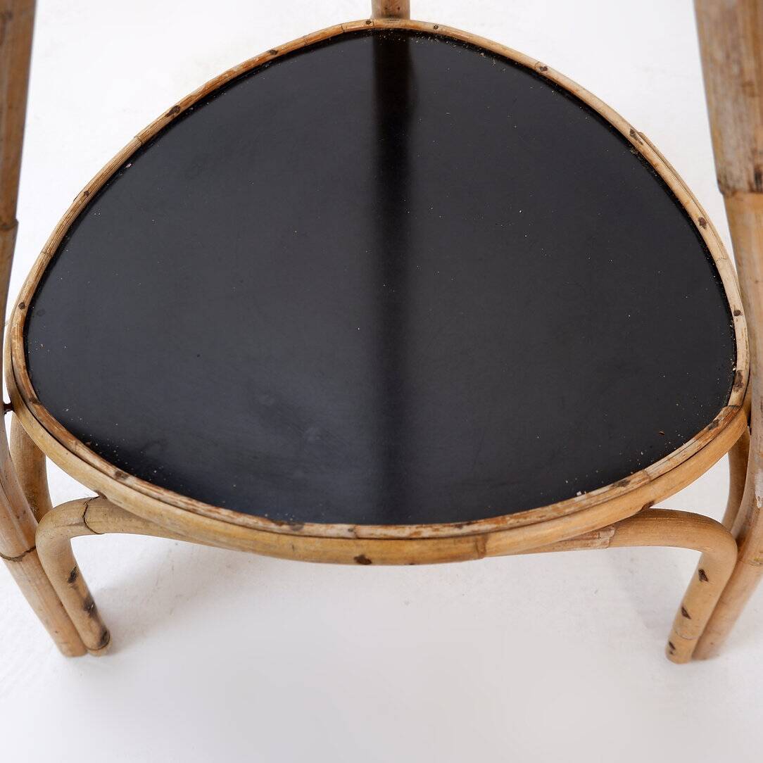 Mid-Century tripod Rattan Floor Lamp - 1960s