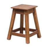 Vintage wooden stool square seat