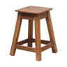 Tabouret vintage en bois assise carrée