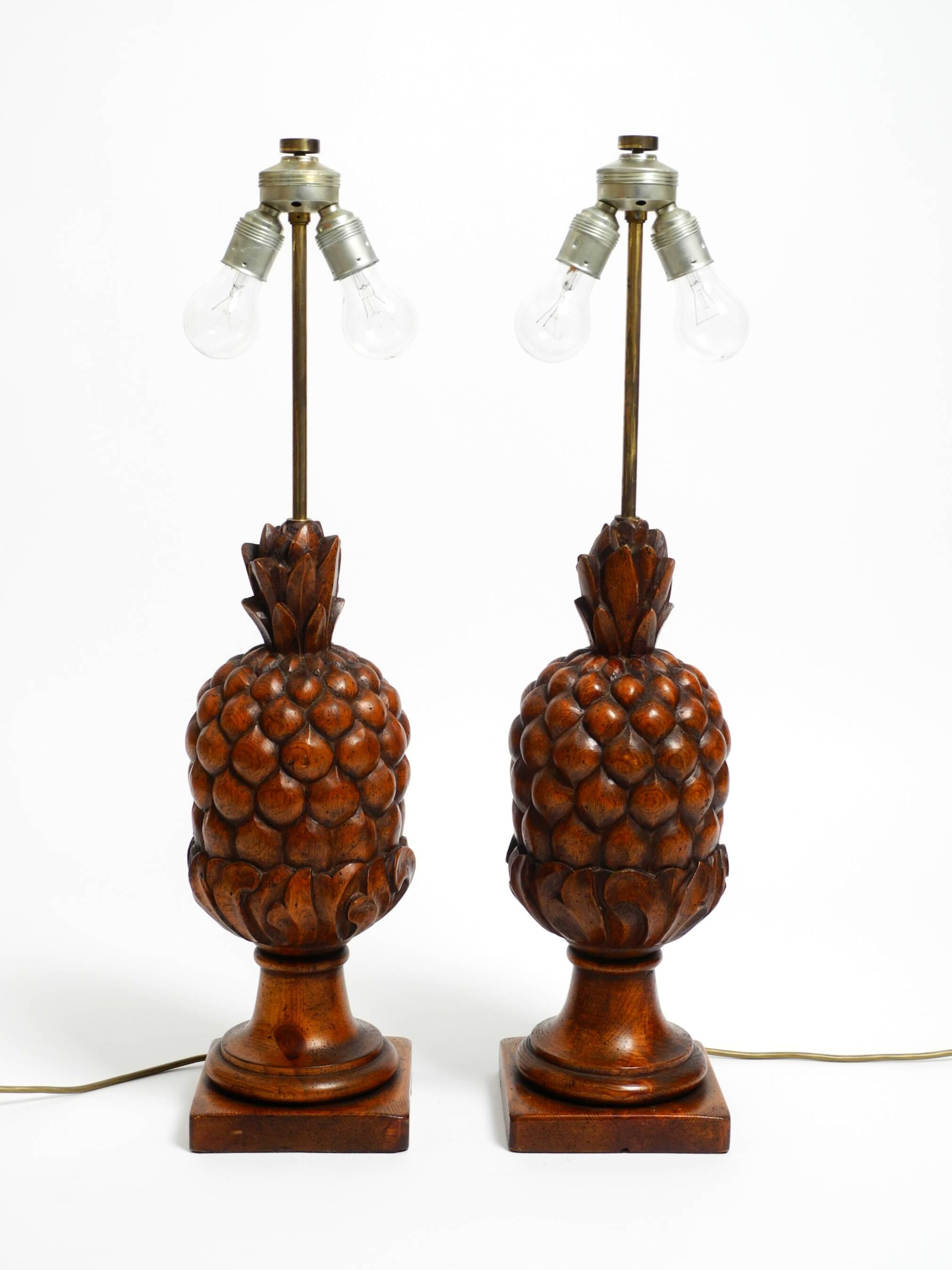 Pair of very decorative large Mid Century Modern "Pineapple" table lamps ma