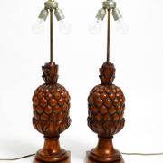 Paire de grandes lampes de table "Ananas" très décoratives de style Mid-Century Modern.