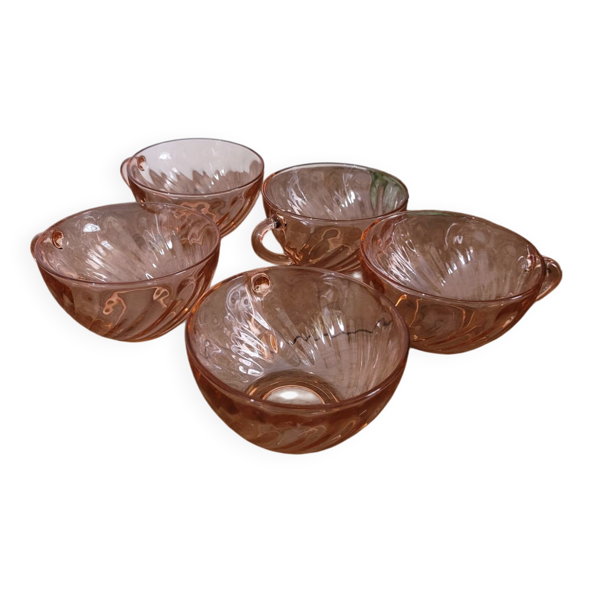Set of 5 Rosaline Arcoroc coffee cups