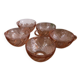 Set of 5 Rosaline Arcoroc coffee cups