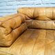 Cognac leather patchwork modular sofa or daybeds, 1970s