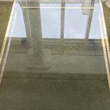 glass and brass table