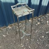 Vintage metal and glass side table