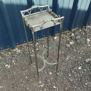Vintage metal and glass side table