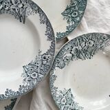 4 deep ironstone plates "Narcisse" Saint Amand A. Lebacqz & M. Bouchart